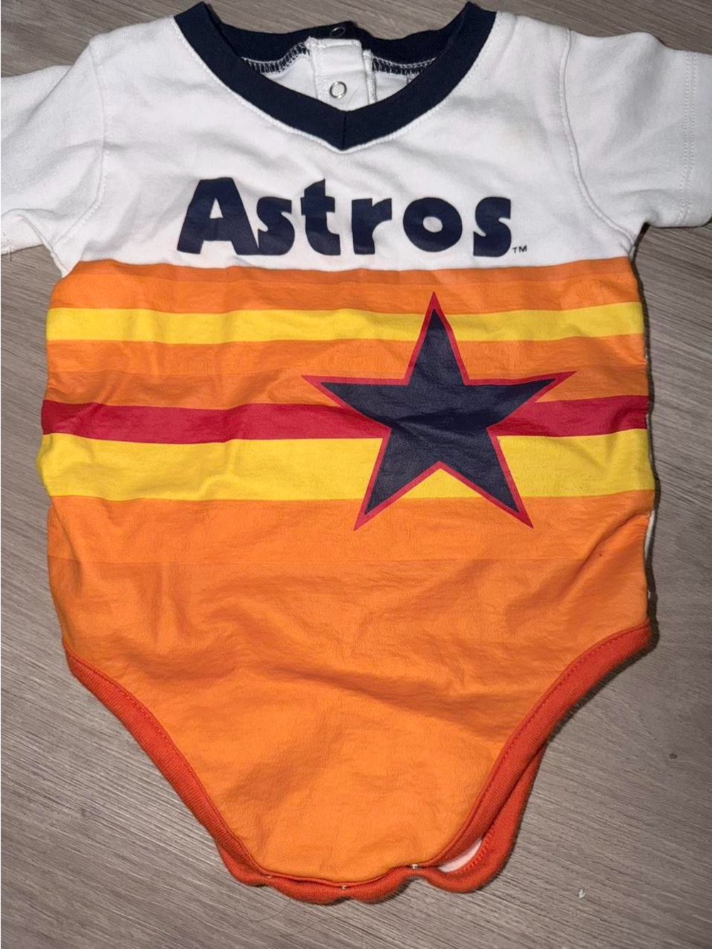 Astros Orange & White Baby One-Piece Bodysuit
